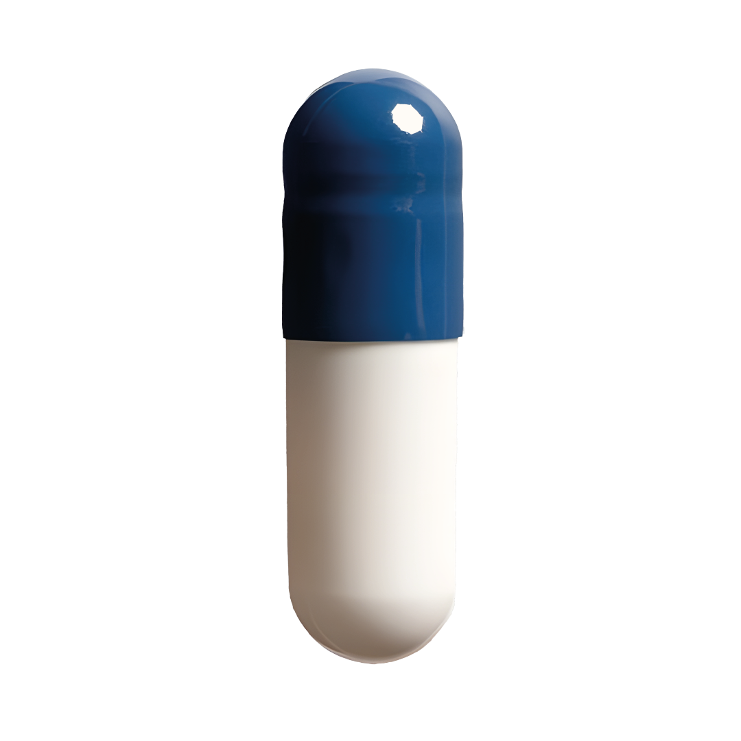 Blue - White Vegetarian Capsules <br> Size 0 - Box of 100,000