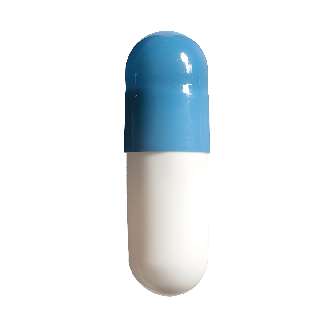 Blue - White Vegetarian Capsules <br> Size 00 - Box of 75,000