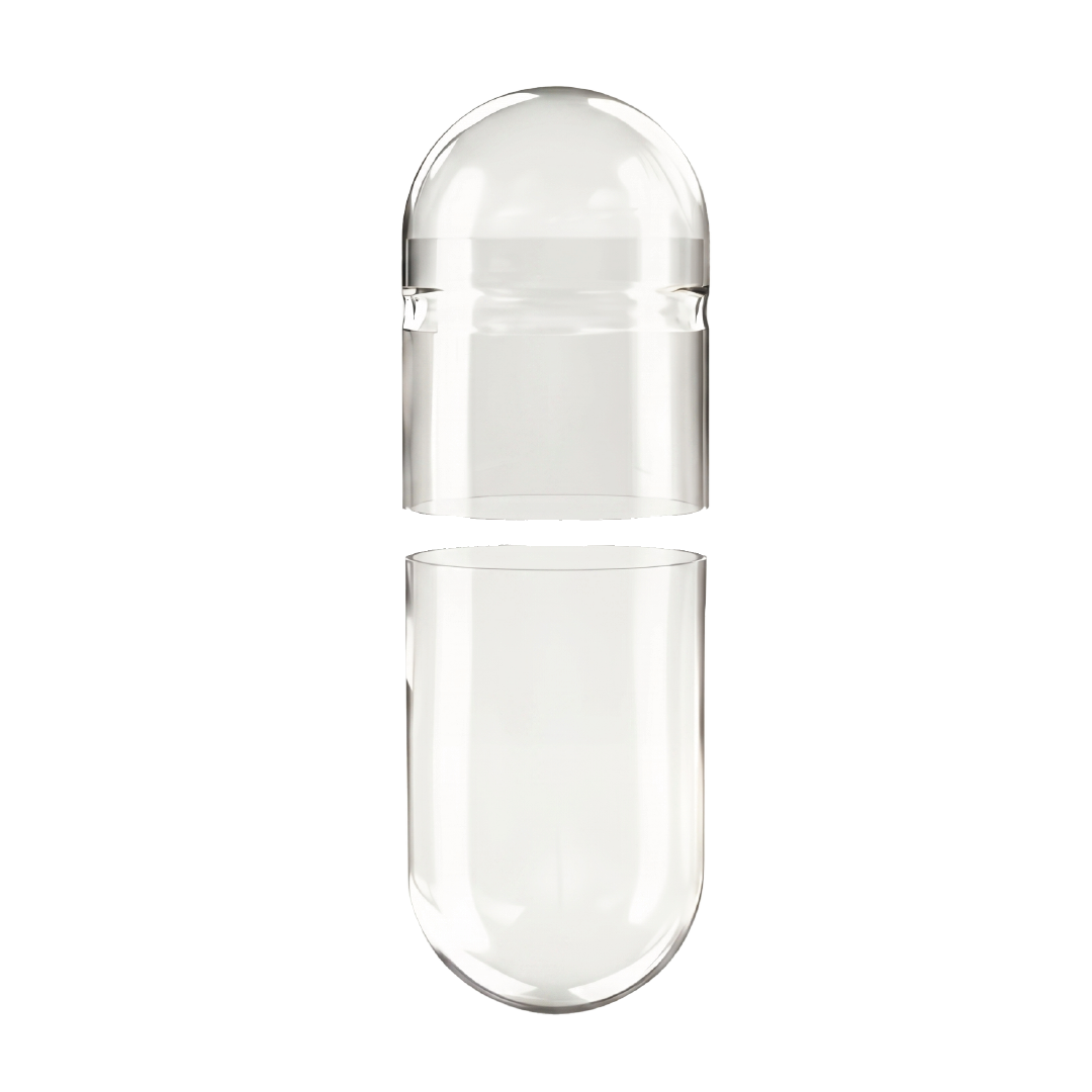 Separated Clear Vegetarian Capsules <br> Size 00 - Box of 75,000