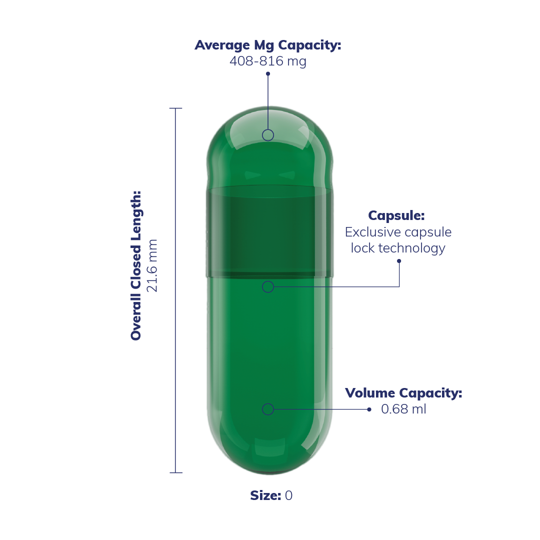 Annatto and Spirulina Vegetarian Capsules <br> Size 0 - Box of 100,000