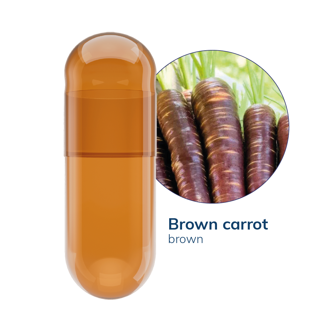 Brown carrot Vegetarian Capsules <br> Size 0 - Box of 100,000
