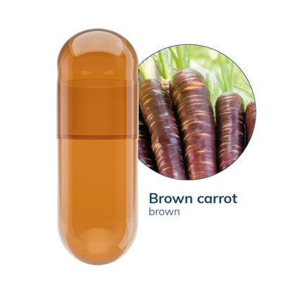 Brown carrot Vegetarian Capsules <br> Size 0 - Box of 100,000