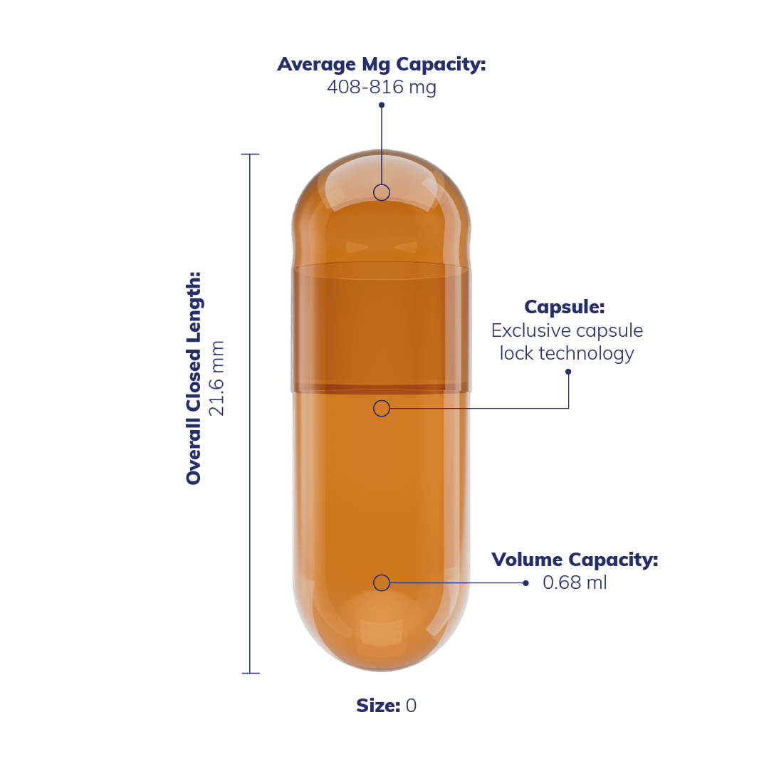 Brown carrot Vegetarian Capsules <br> Size 0 - Box of 100,000
