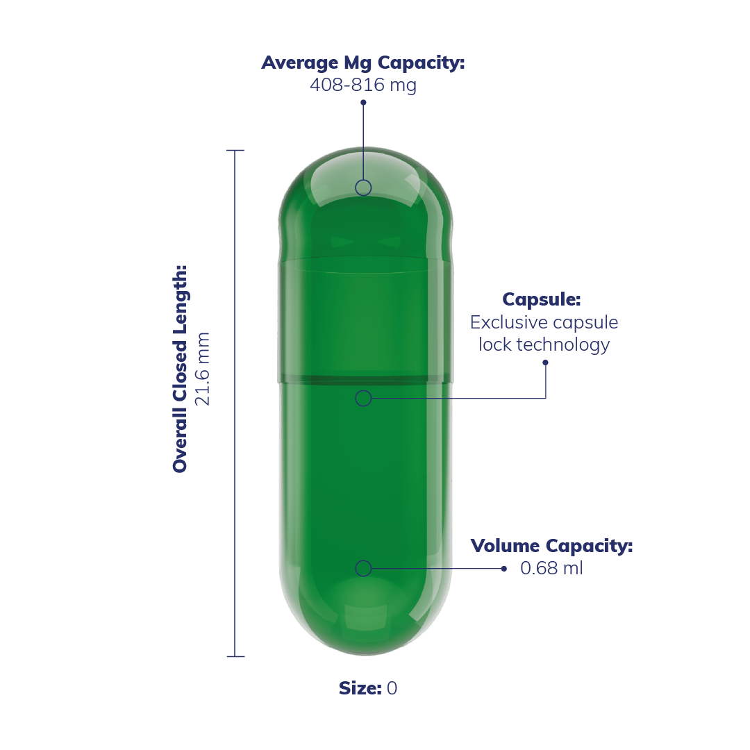 Chlorophyllin Vegetarian Capsules <br> Size 0 - Box of 100,000