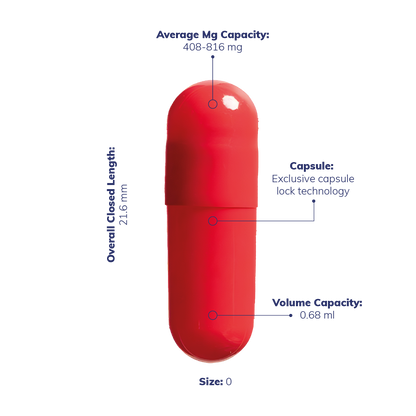 Red Vegetarian Capsules <br>Size 00 - Box of 75,000