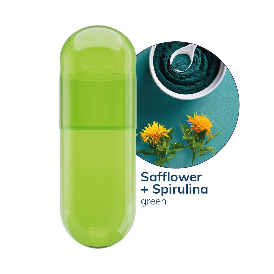 Safflower + spirulina Vegetarian Capsules <br> Size 0 - Box of 100,000