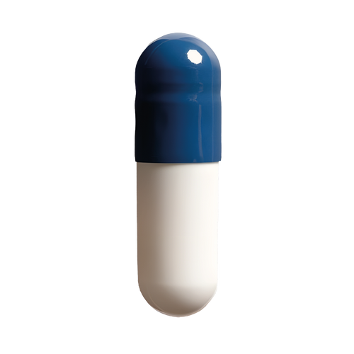 Blue - White Vegetarian Capsules <br> Size 0 - Box of 100,000